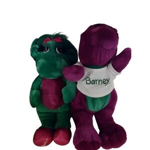 Barney & Baby Bop Plush Lot Vintage Stuffed Animal Nostalgia 1992 Lyons 14 Inch
